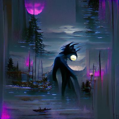 Sinister Moonlight in Rutkowski Style