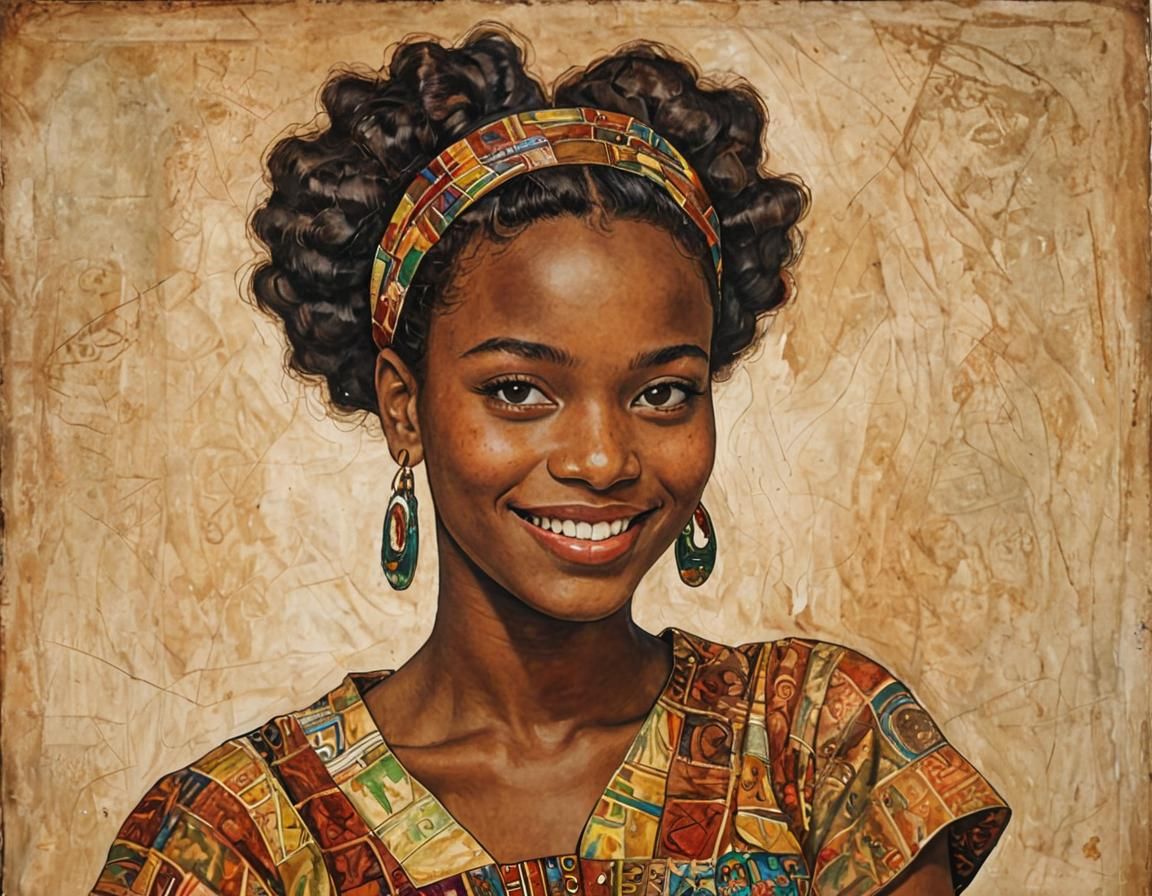 Smiling Girl in Surrealist Style