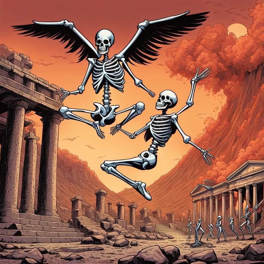 1950s Pinup Skeletons Kick Up a Storm in Pompeii
