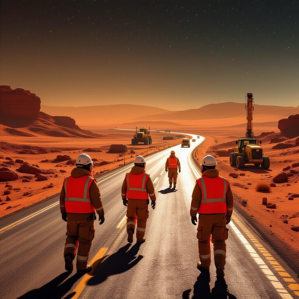 Martian Construction Workers Build Interstellar Highway