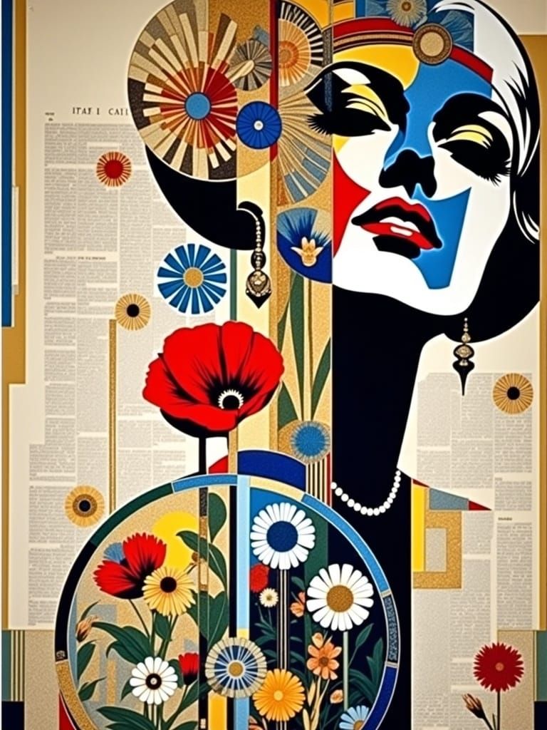 Dadaist Poppy Field in Golden Ratio Harmony