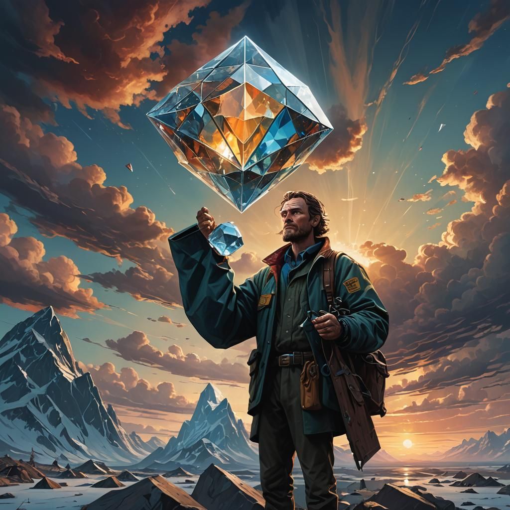 Diamond Glass in Dramatic Sky: Digital Matte Painting