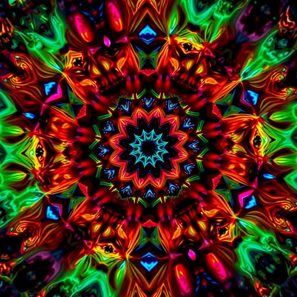 Mesmerizing Kaleidoscope Pattern in Futuristic Style