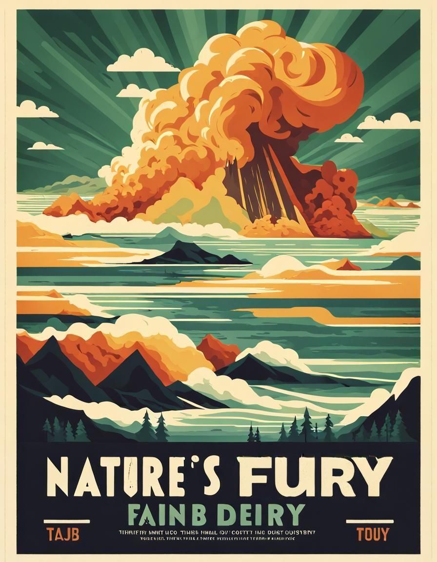 Retro Typography Poster of the Word Fury