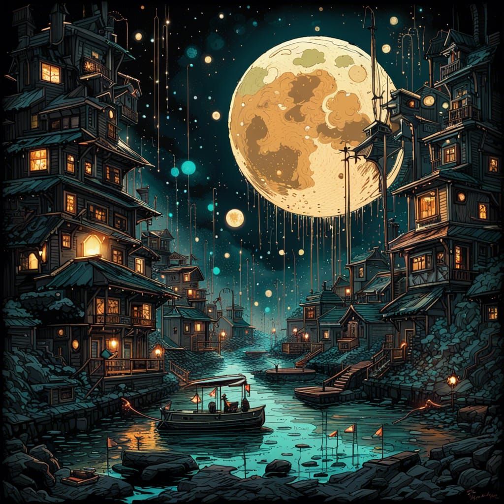 Hyperrealistic Glowing Moon Digital Art