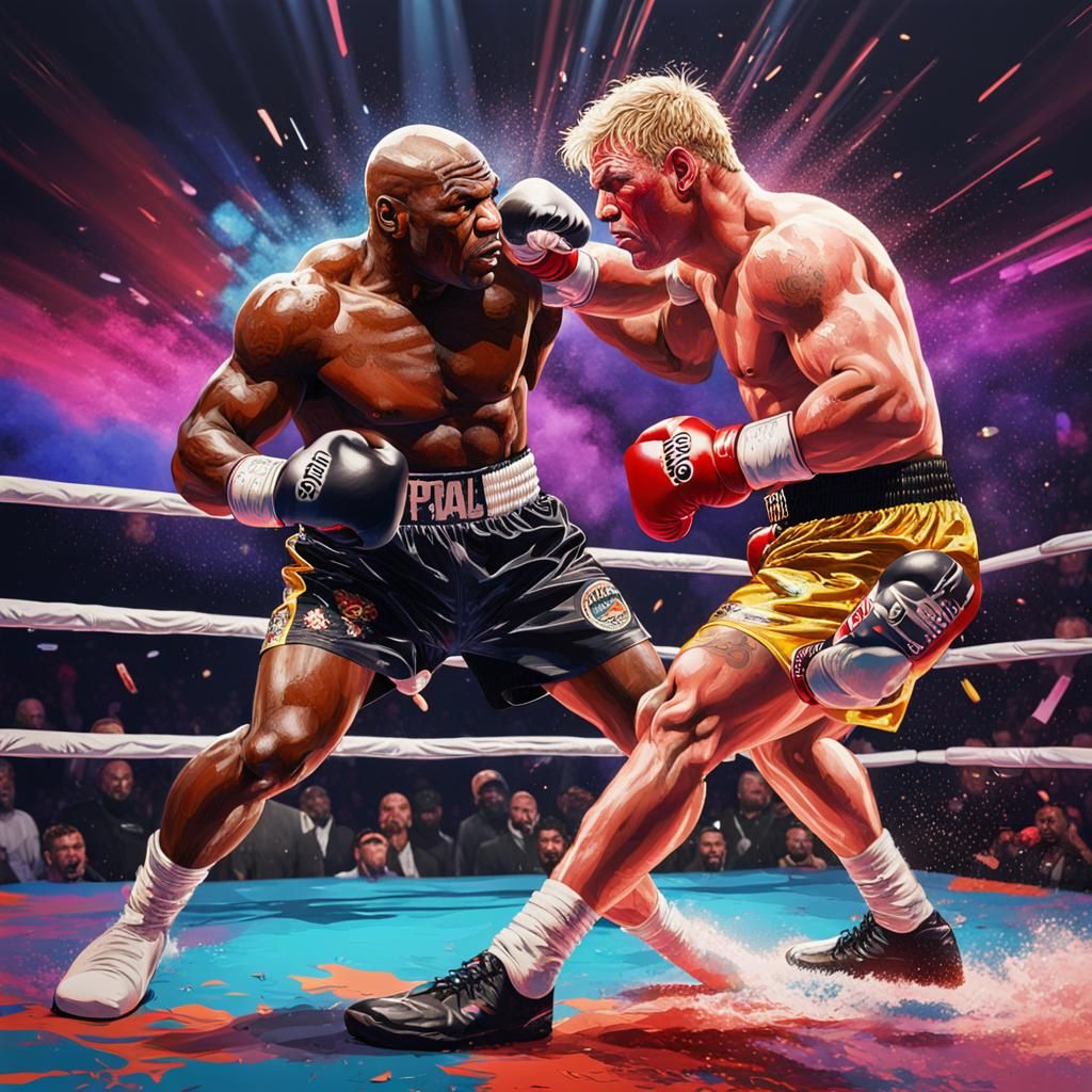 Hyperrealistic Image of Mike Tyson Punching Jake Paul