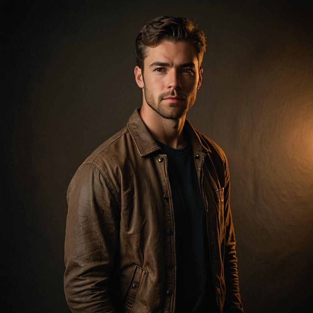 Realistic Portrait in Atmospheric Studio Lighting