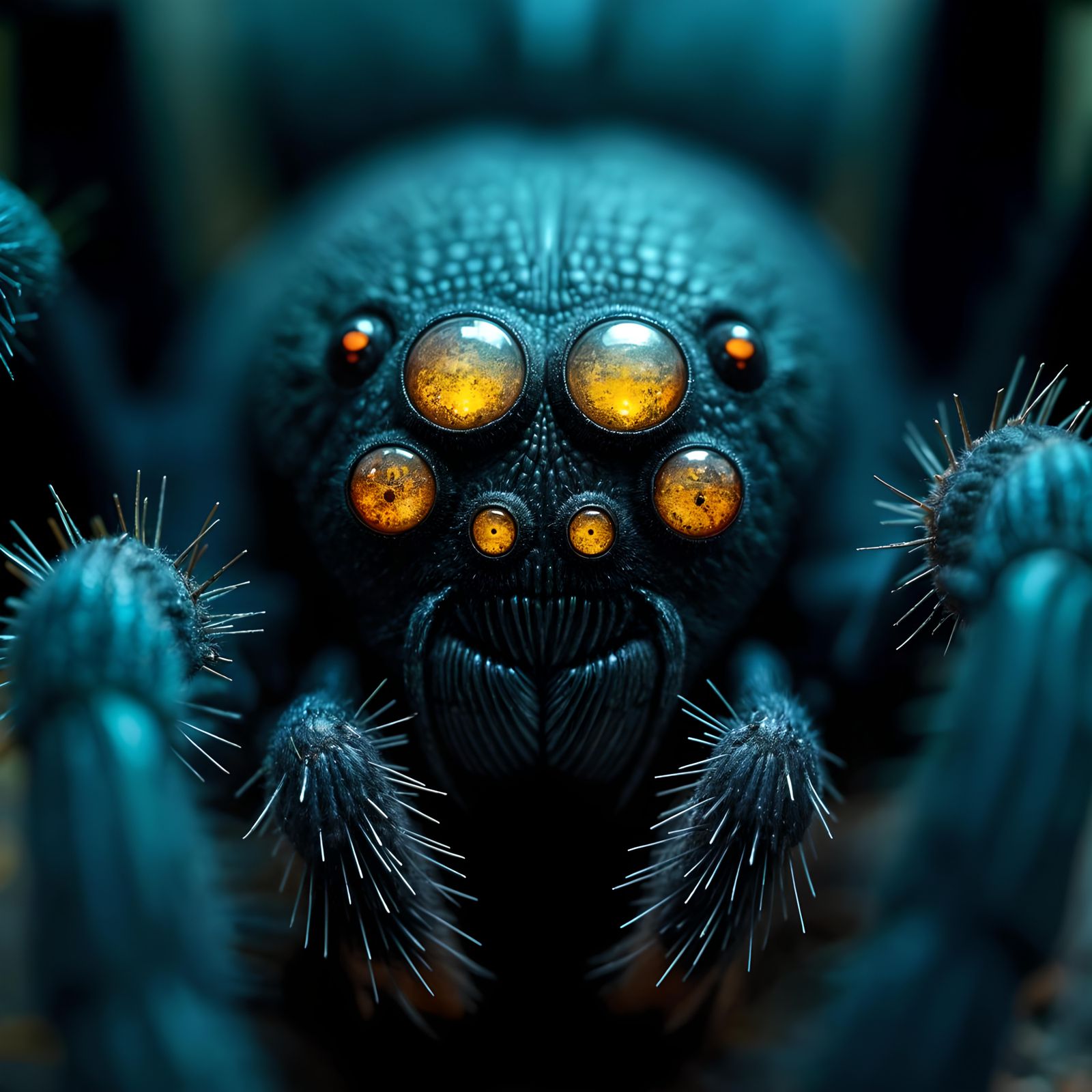 Sydney Funnel-Web Spider’s Glowing Eyes