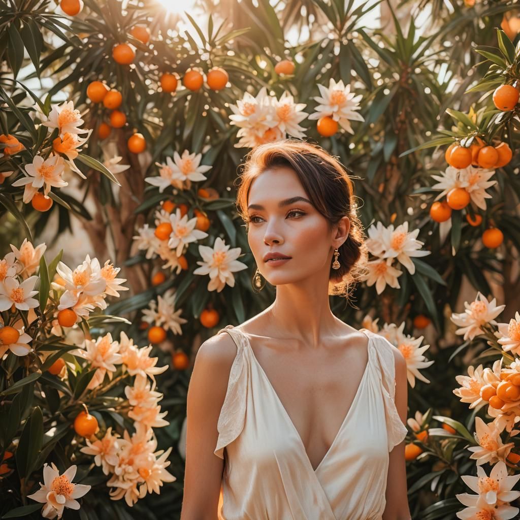 Luxury Still Life: Mandarin and Tuberose in Golden Hour