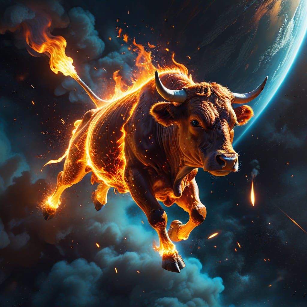 Flaming Cow Re-entering Earth's Atmosphere