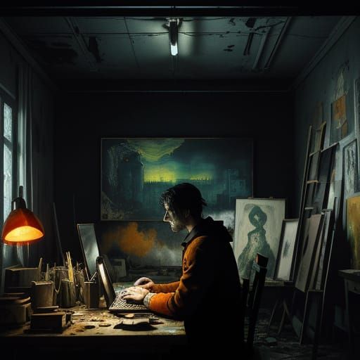 A Haunting Portrait of Artistic Angst in a Desolate Studio