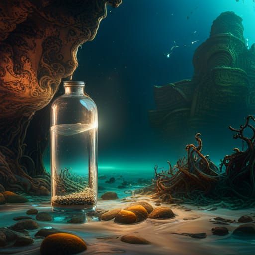 Underwater World in a Bottle: Detailed Matte Painting