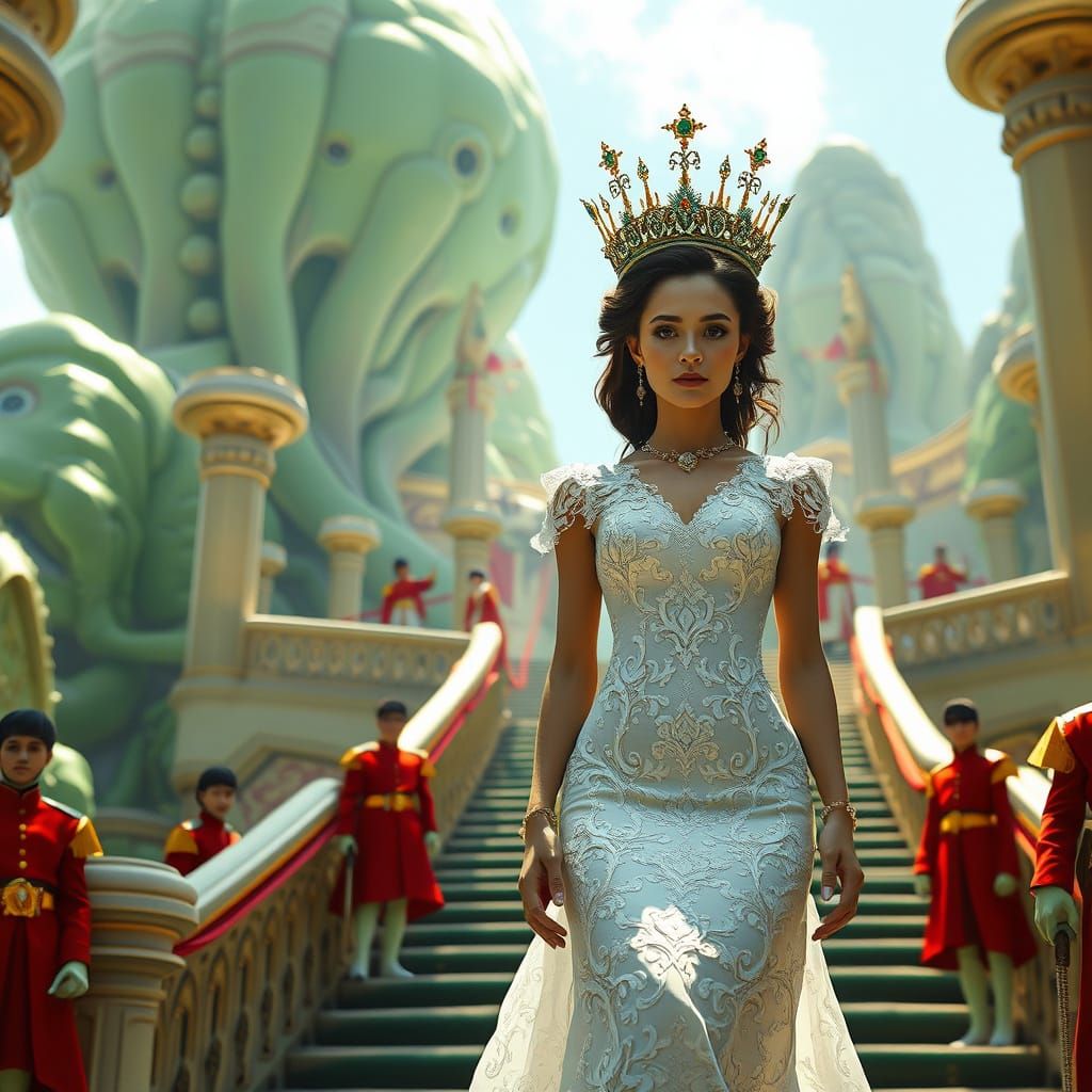 Royal Galactic Princess Descends Grand Staircase in Opulent ...