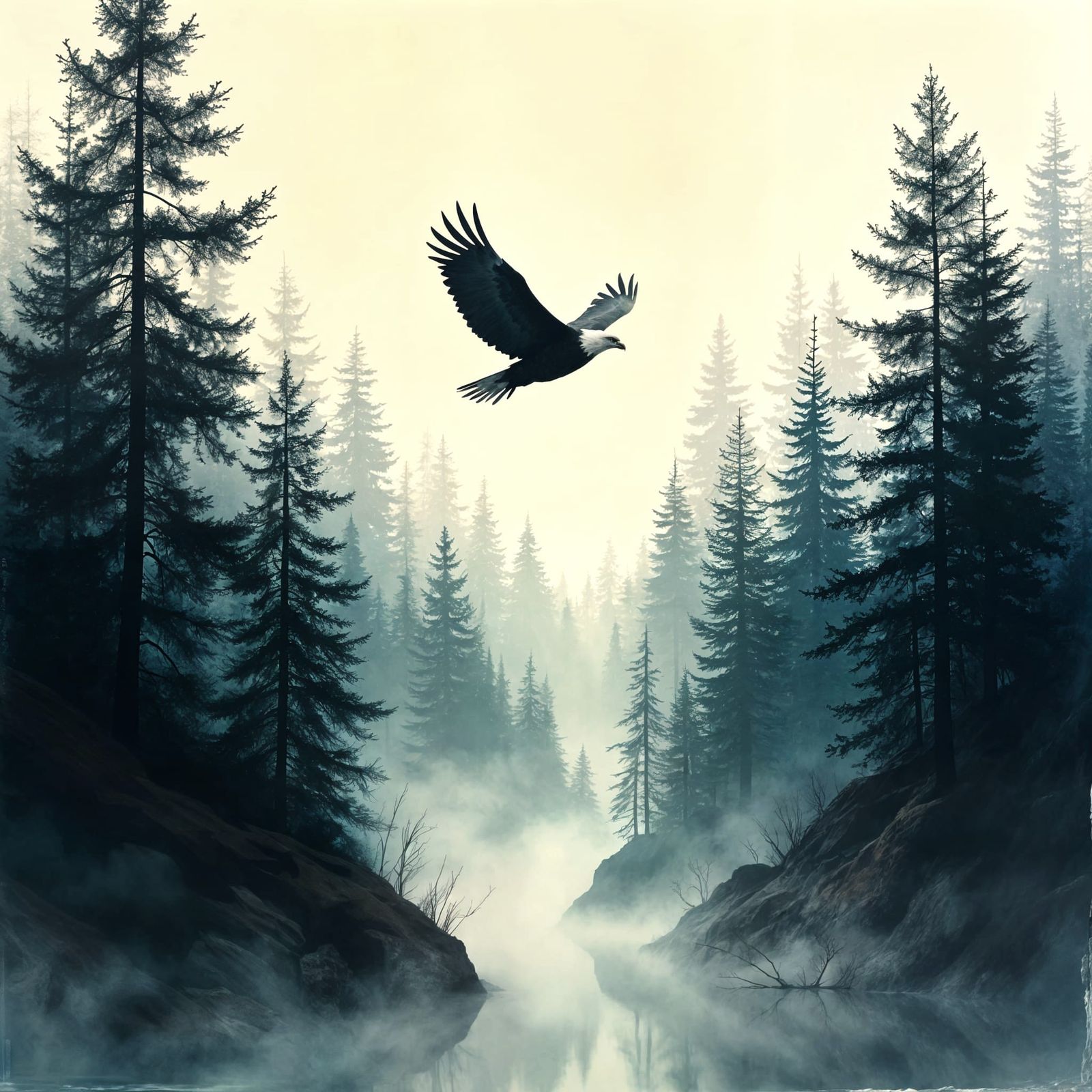 Ethereal Forest Scene in Expressionist Style