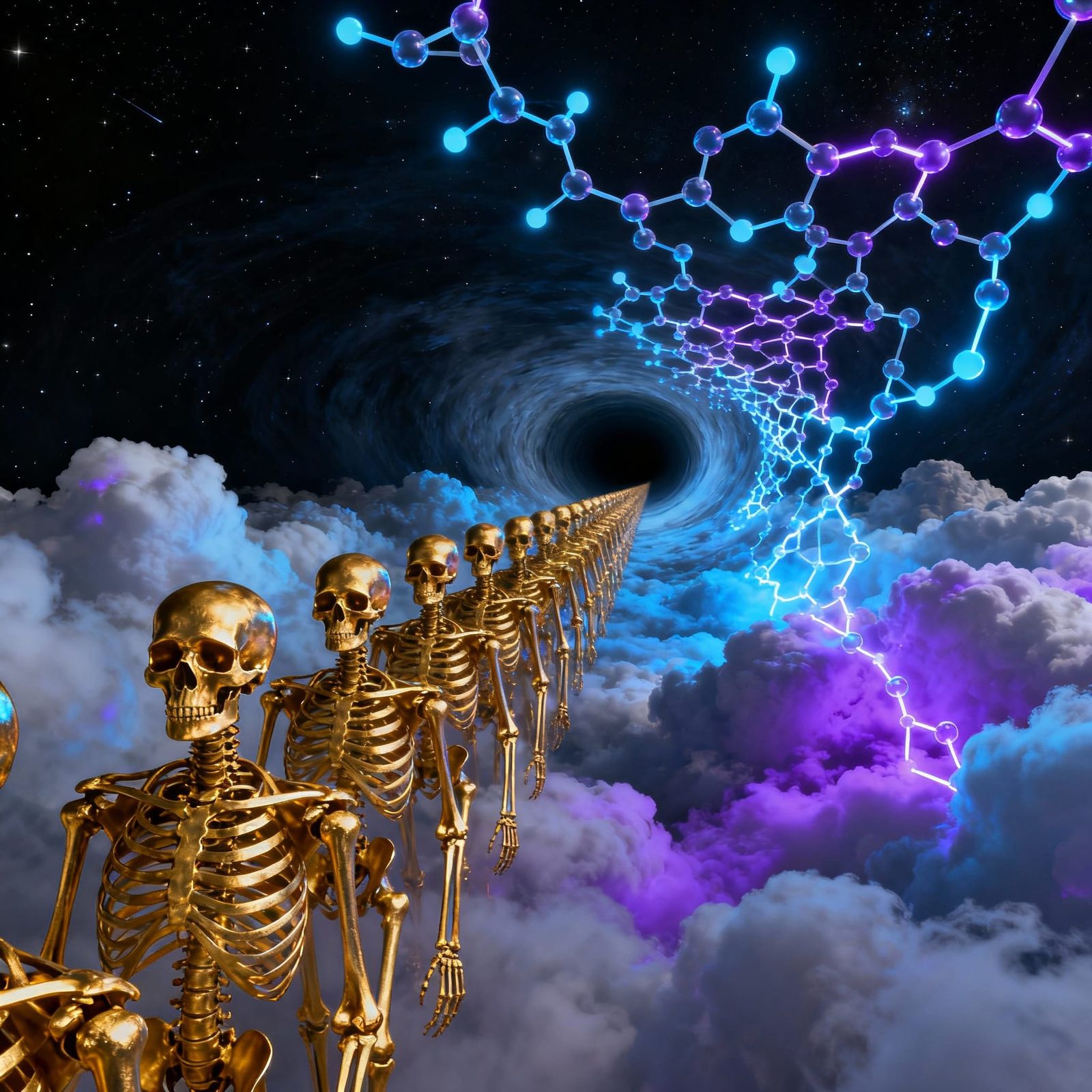 Golden Skeletons Vanish into Event Horizon