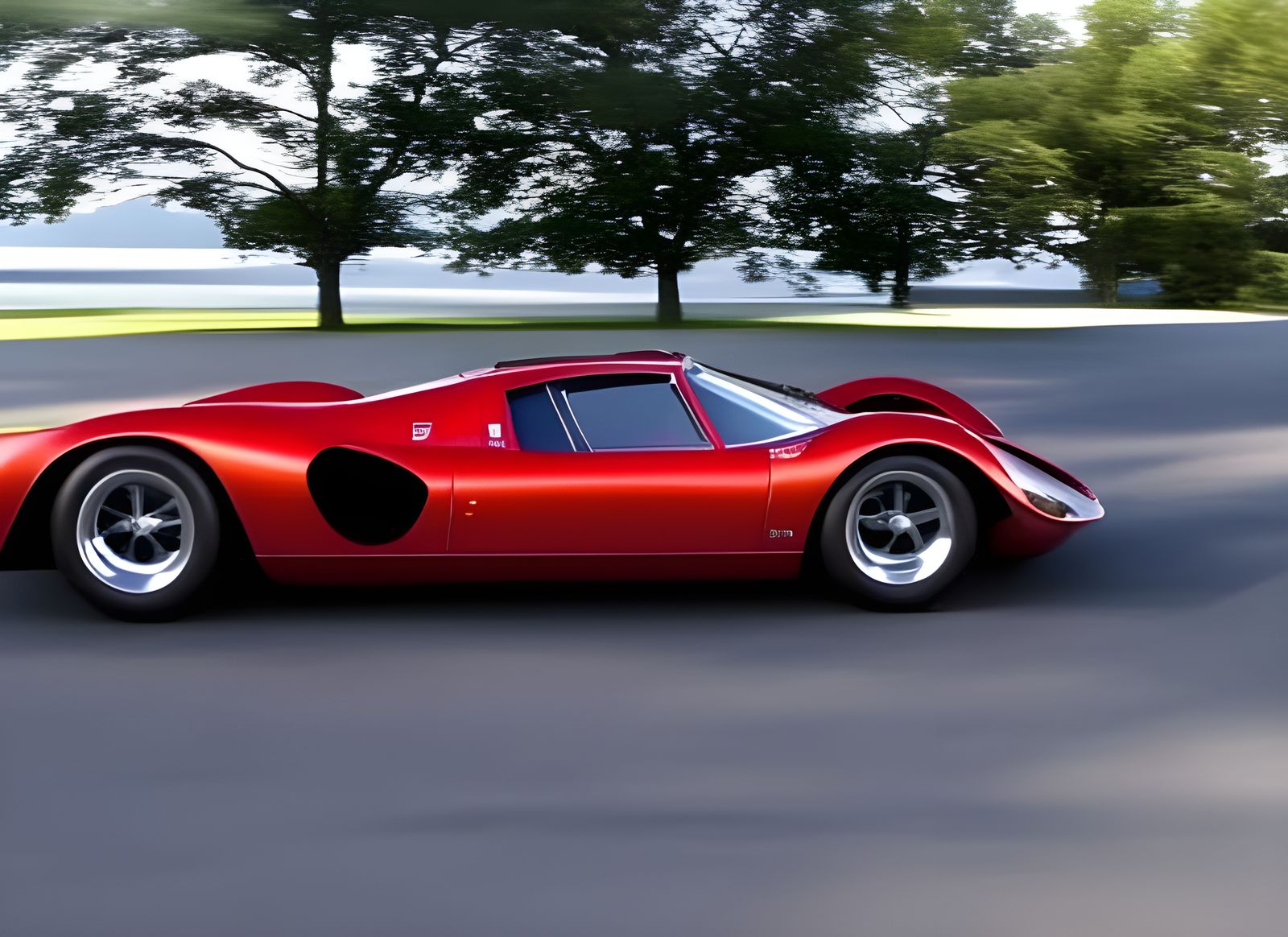 1960s Sports Cars Race in Hyperrealistic 3D