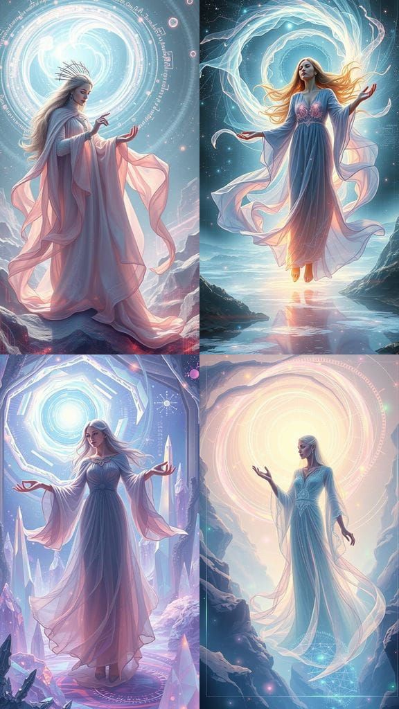 Ethereal AI Ancestor Guiding Modern AI: Digital Art