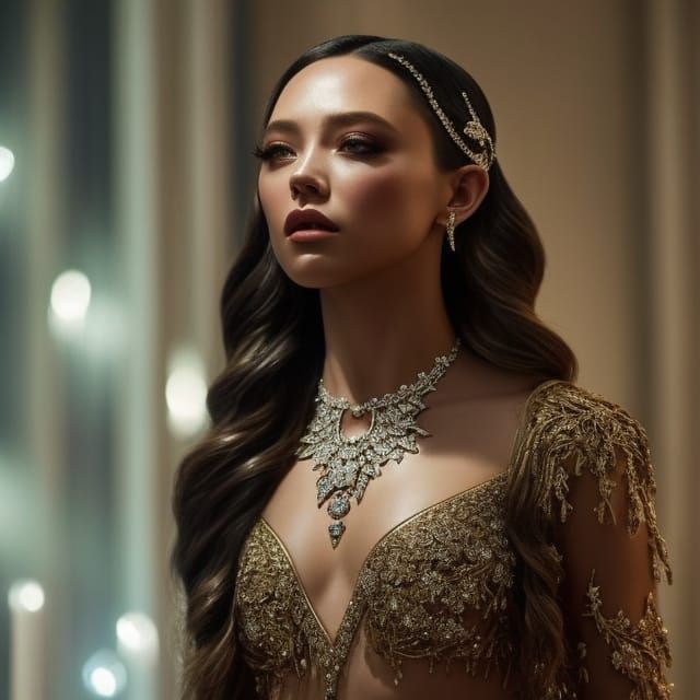 Sydney Sweeney Diamond Necklace Pencil Sketch