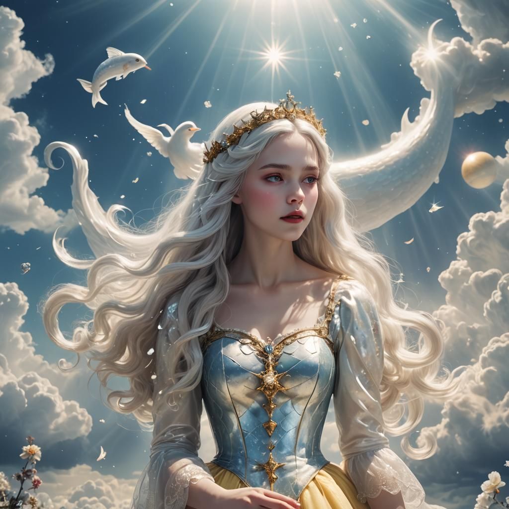 Ethereal Space Mermaid Specter in Divine Light