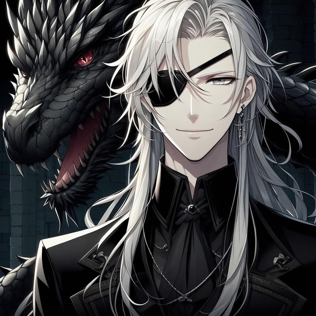 Anime Style Evil Prince and Dragon