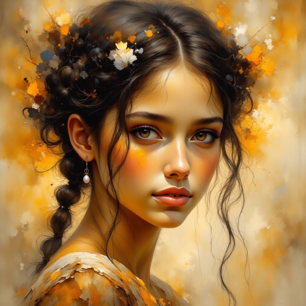 Girl Portrait in Romantic Expressive Style