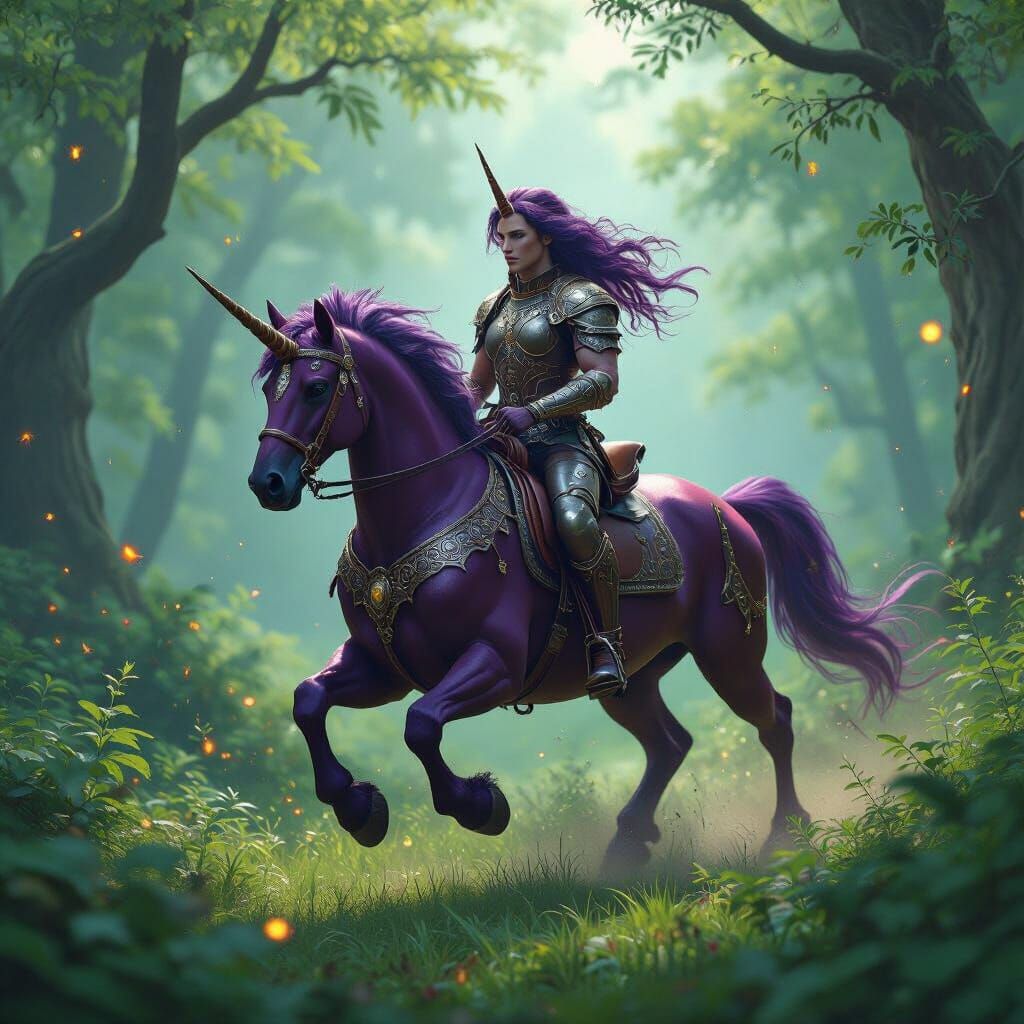 Enchanted Unicorn Centaur in Matte Painting Style