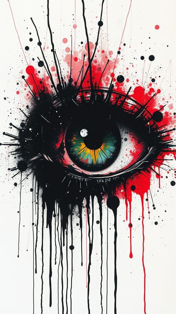 Reason in Chaos: Glitchy Pixel Art Ghost Eye