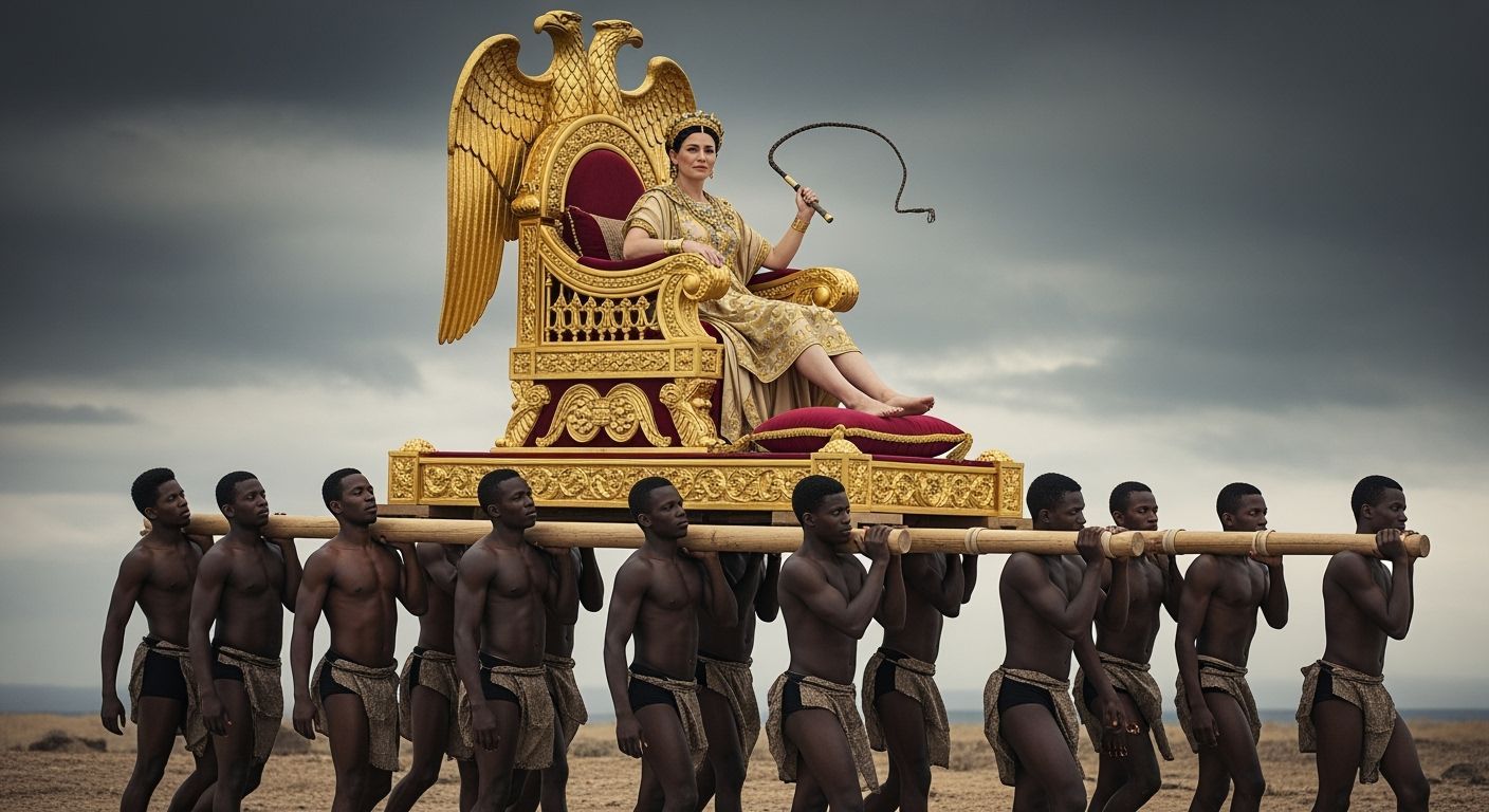 Roman Empress on Golden Throne: Professional Photography