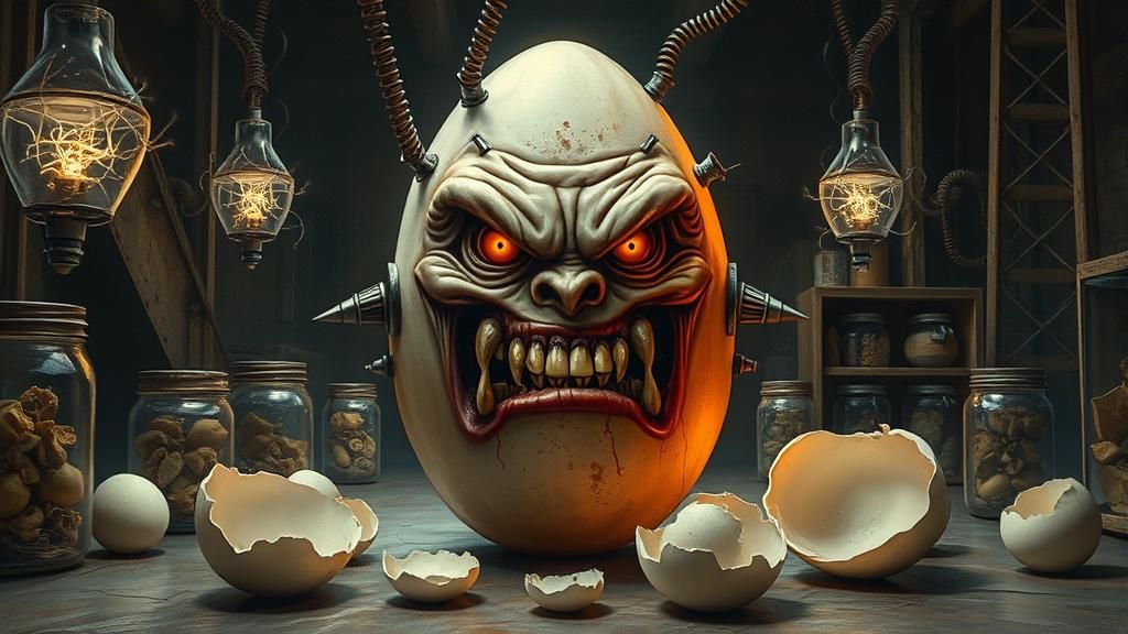 Frankenstein's Monster Egg in Gothic Steampunk Lab