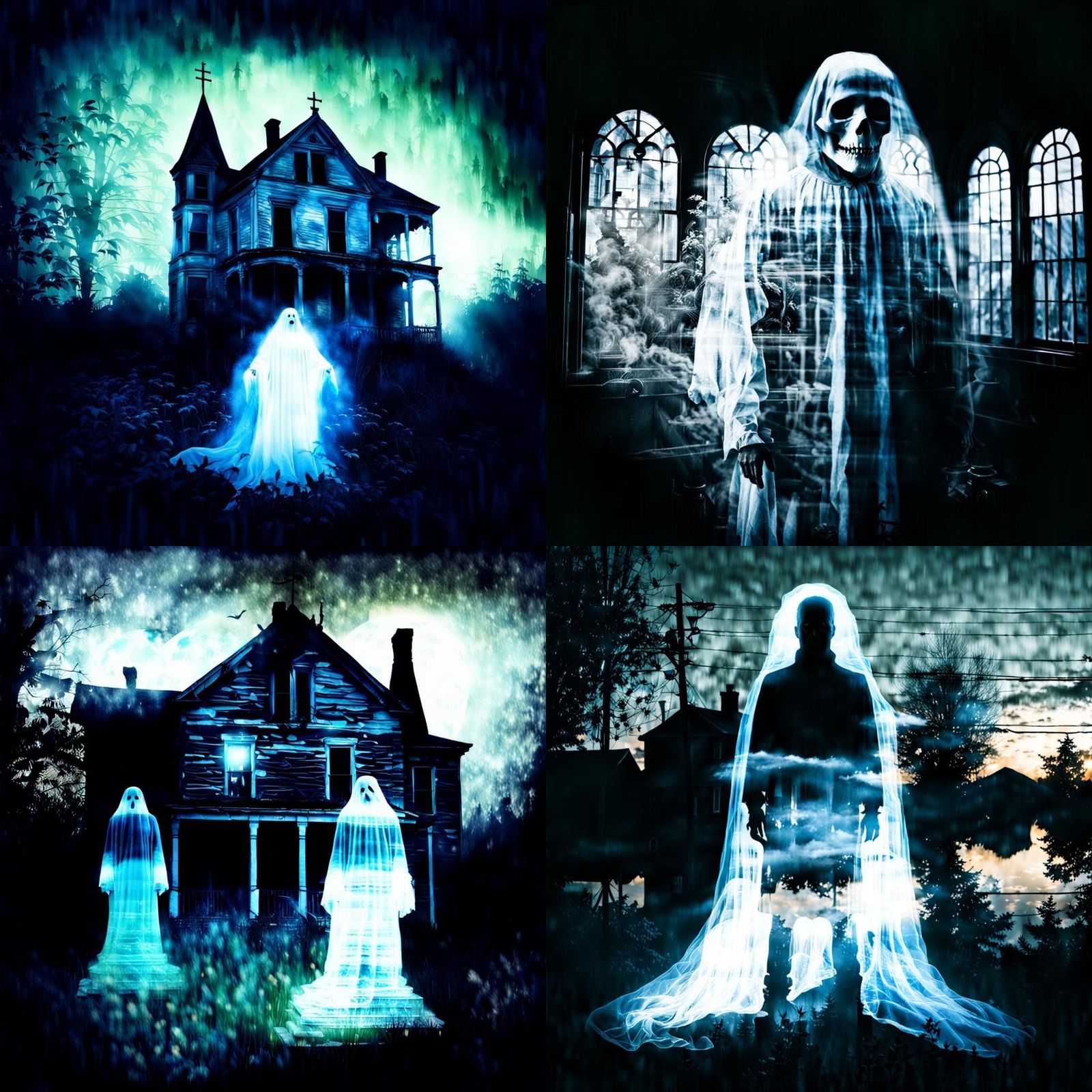 Ethereal Ghostly Figure in Double Exposure