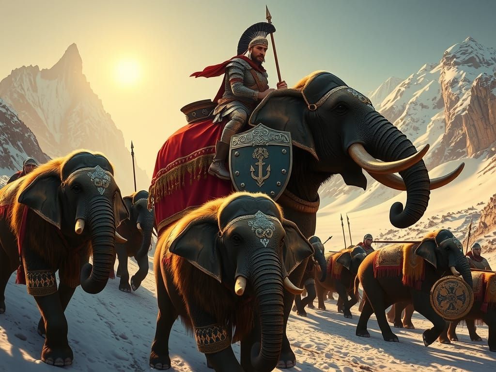 Hannibal's Epic Alpine Crossing in Photorealistic Splendor