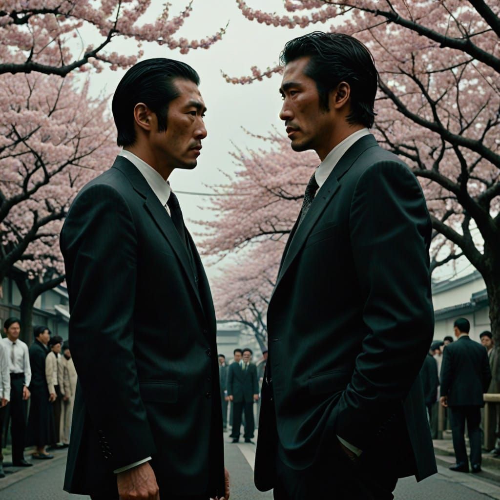 Brothers Clash Under Cherry Blossoms in a Gritty, Cinematic....