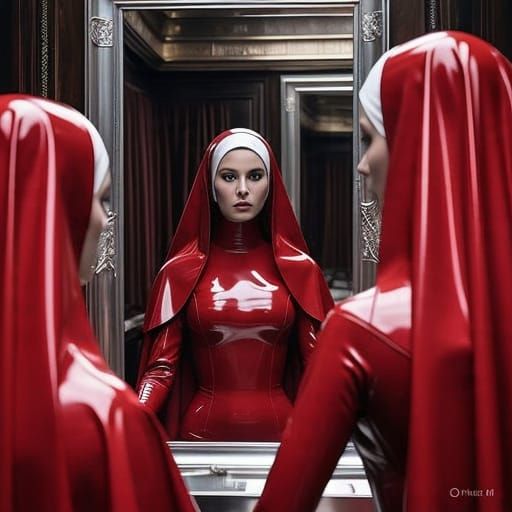 Surreal Chrome Nun Reveals Futuristic Latex Fashion