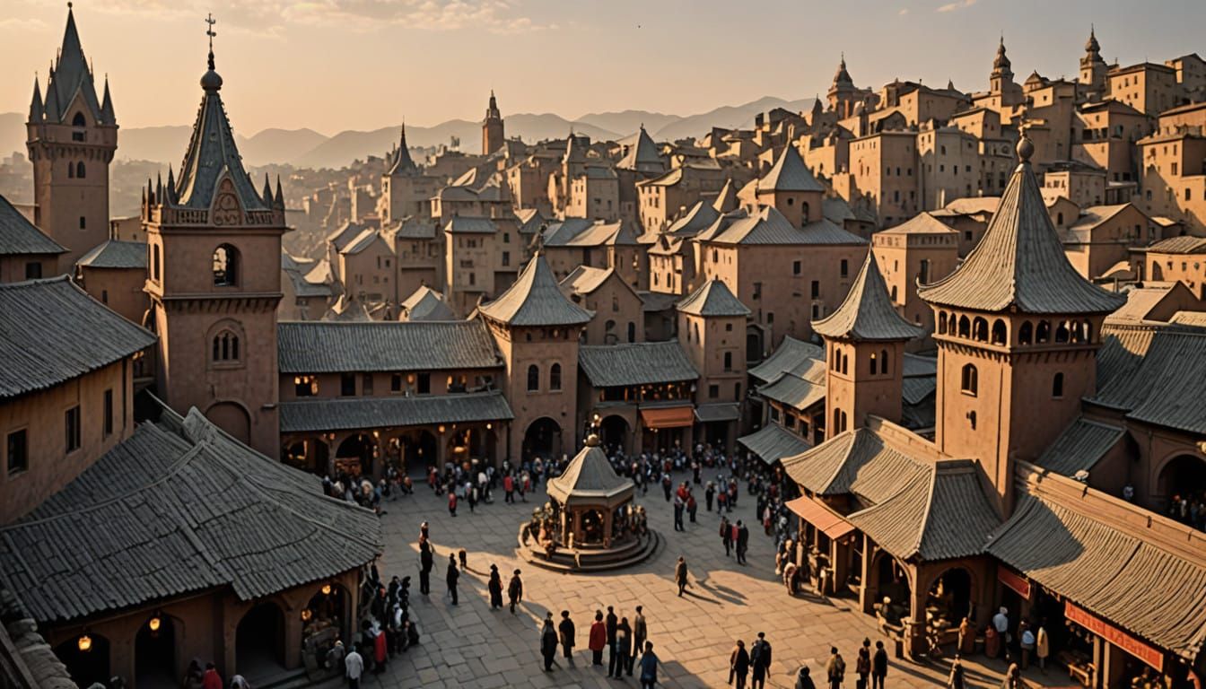 Earthly Metropolis in Amber-Hued Clay