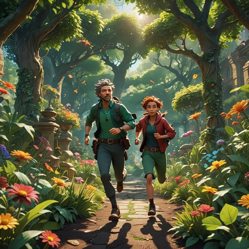 Tom and Jerry's Garden Run: Vibrant Splash Art