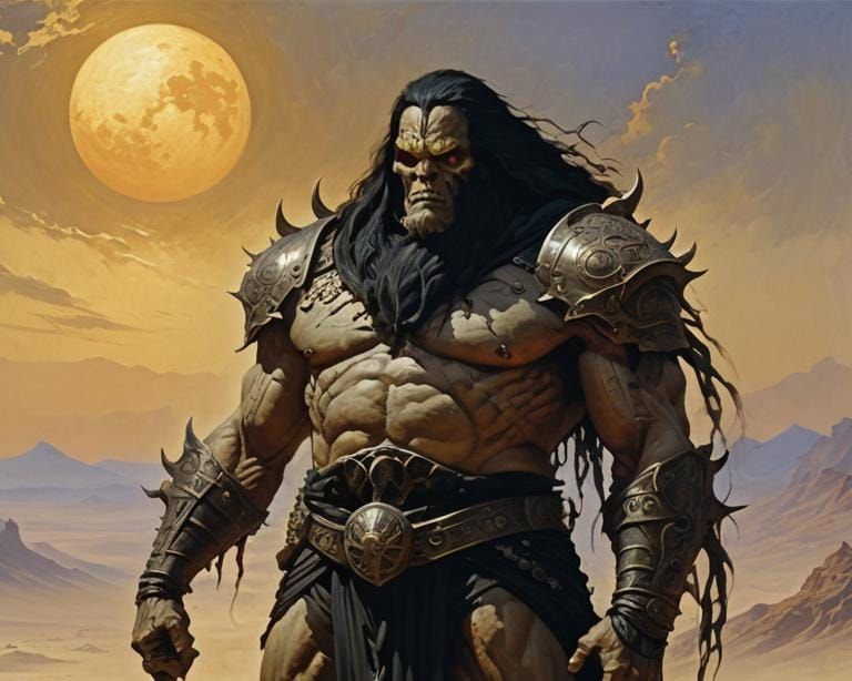 Epic Sand Giant in Scorched Desert Landscape