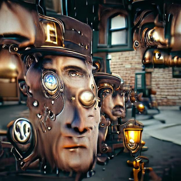 Steampunk Holographic Faces in Unreal Engine