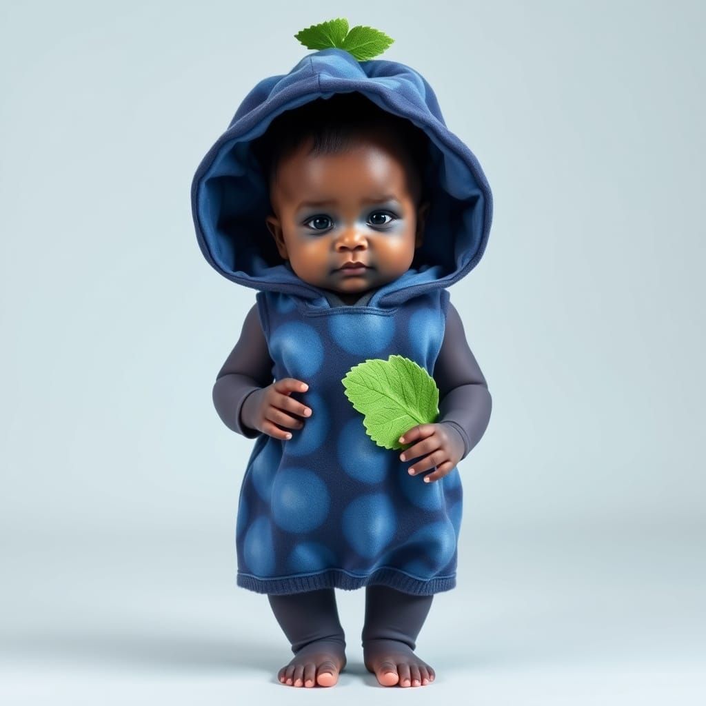 Cute Blueberry Baby in Fashion Photography Style