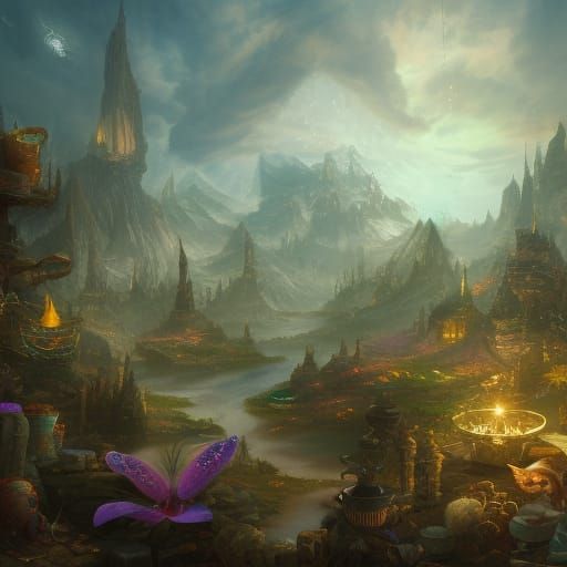 Fantastical Cosmic Tea Party Concept Art