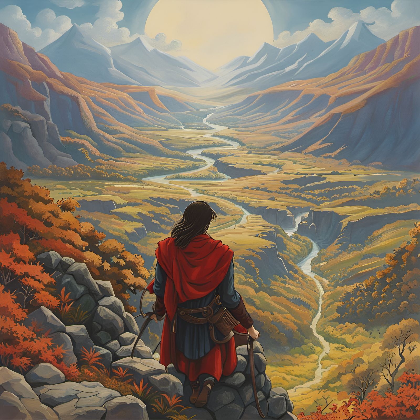 Lucifer's Fall: Epic Ghibli-Style Watercolor Painting