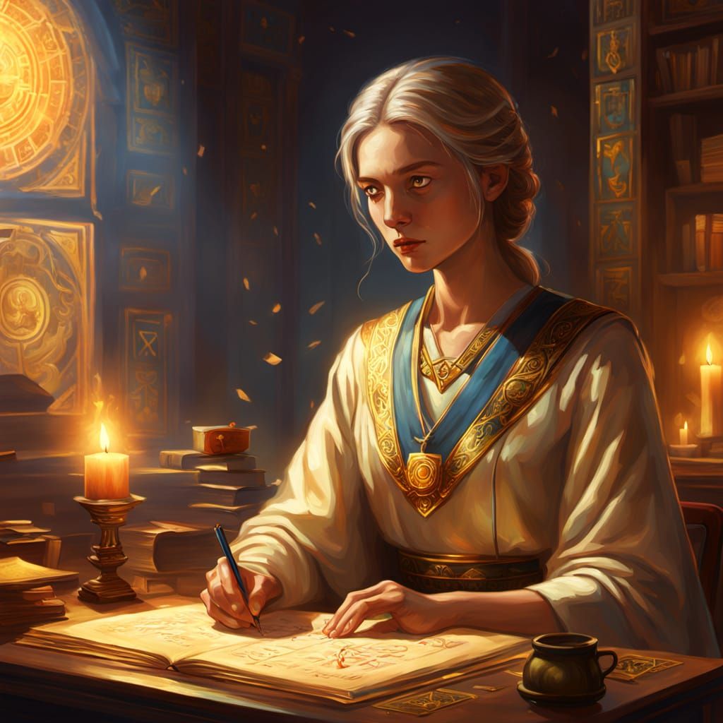 Divine Secretary Records the Will of the Gods