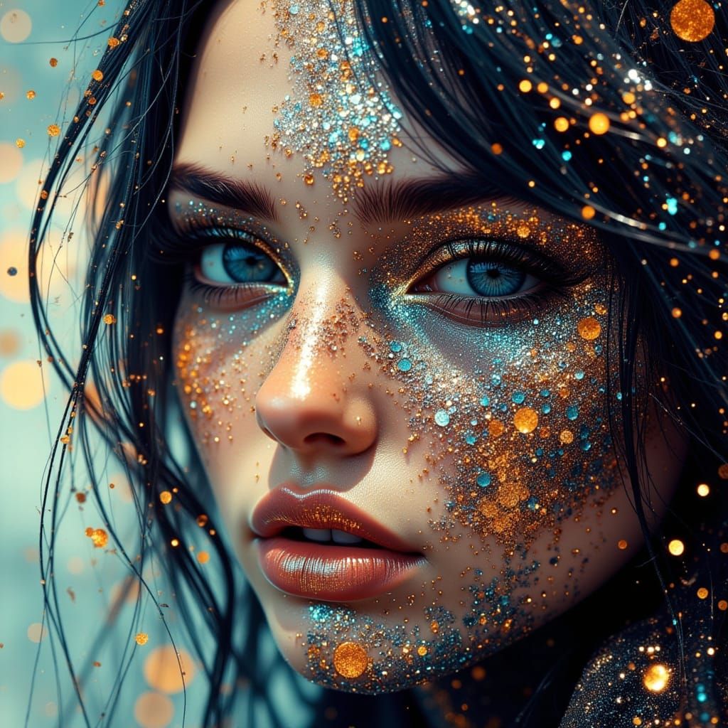 Glass Woman With Gold Accents