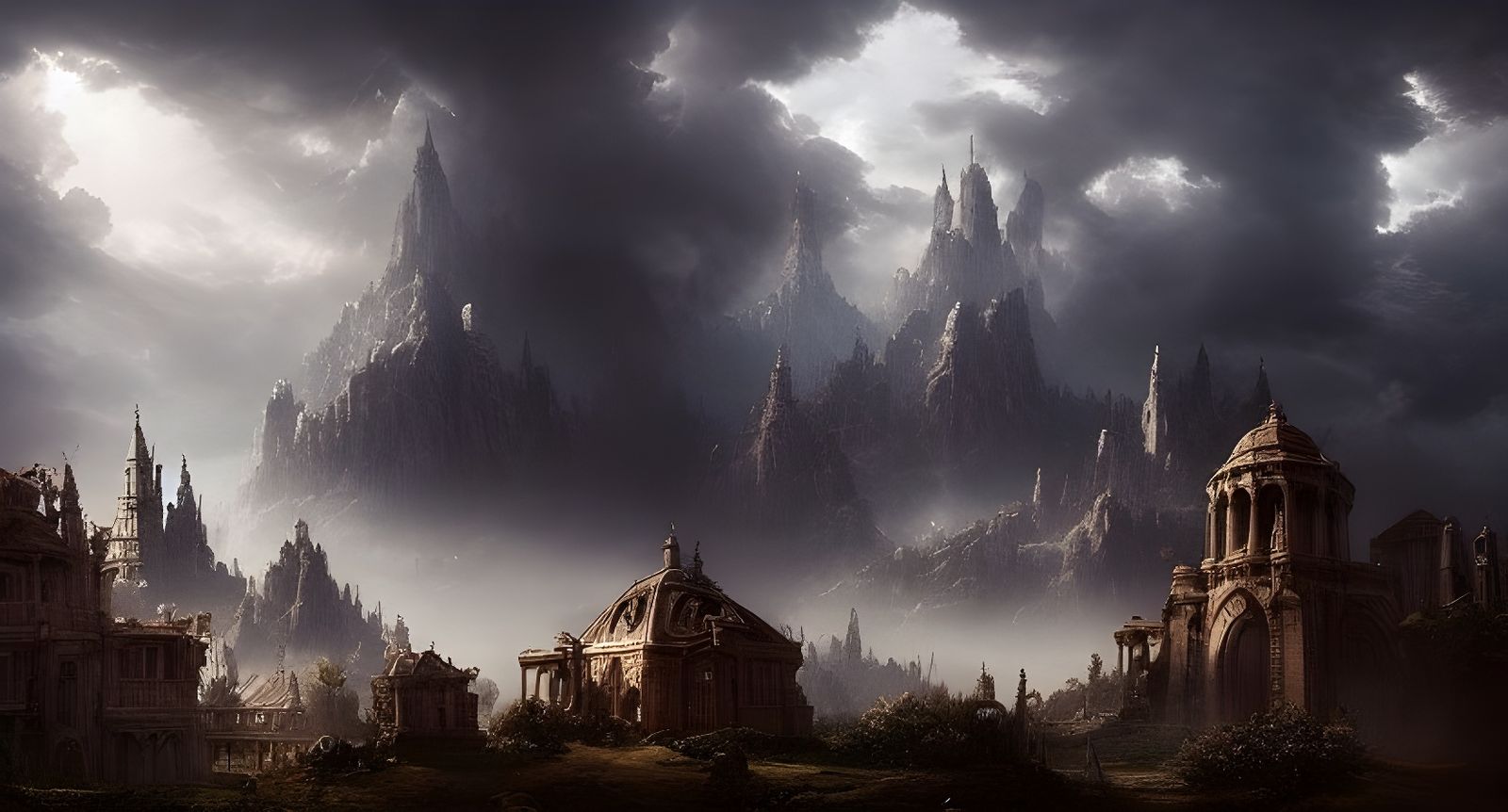 Dramatic Maximalist Digital Matte Painting