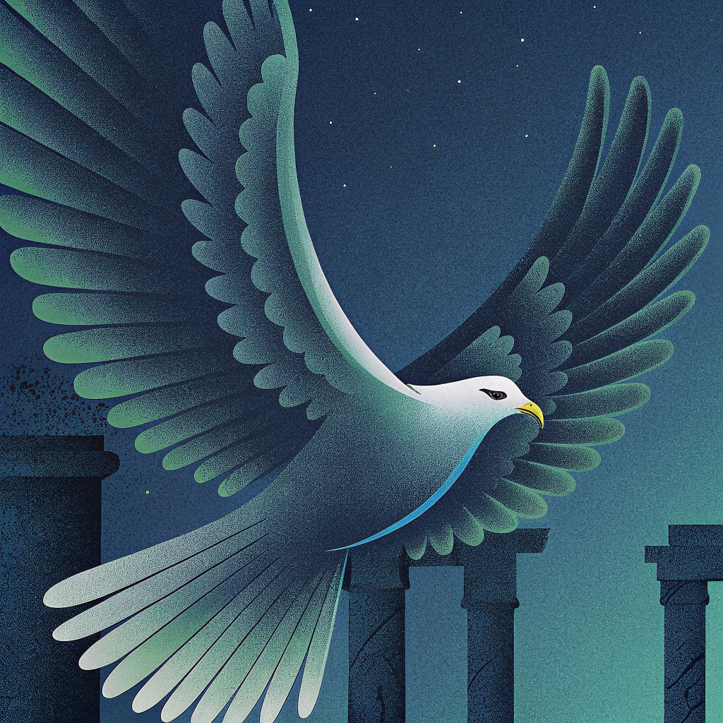 Majestic Eagle Soaring Over Ancient Rome in Splash Art