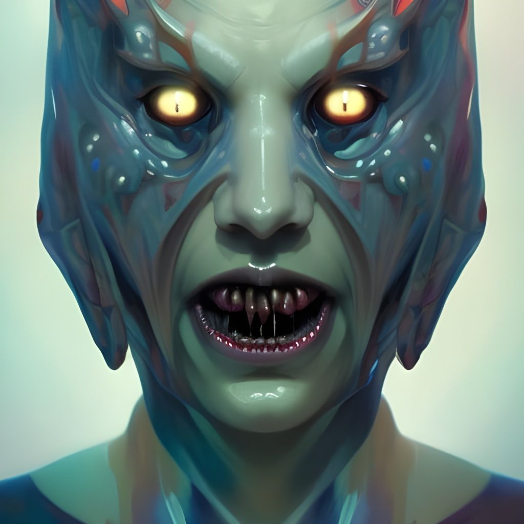 Demonic Moth Portrait in Hyperdetailed Digital Art