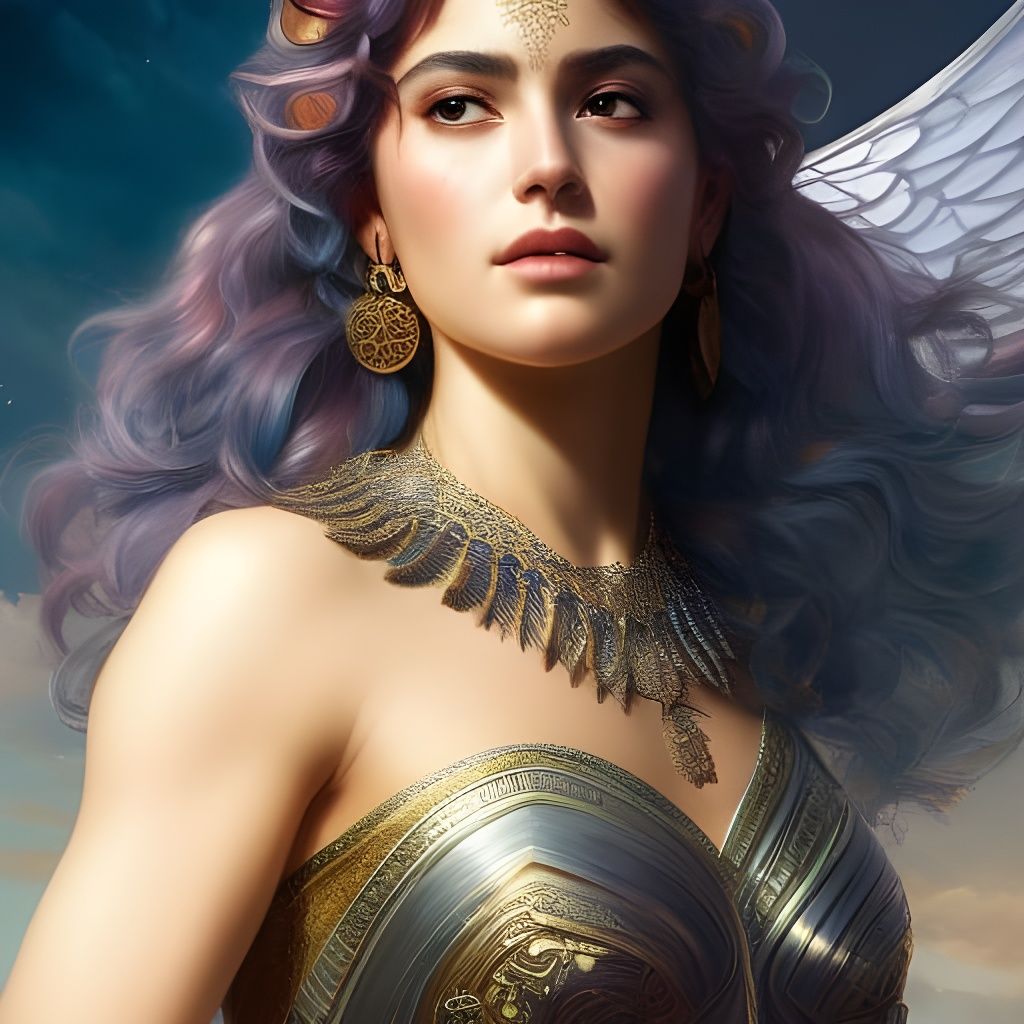 Goddess Hebe Portrait in Art Nouveau Style