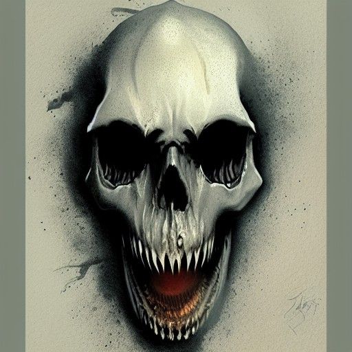 Sinister Skull Fish Art