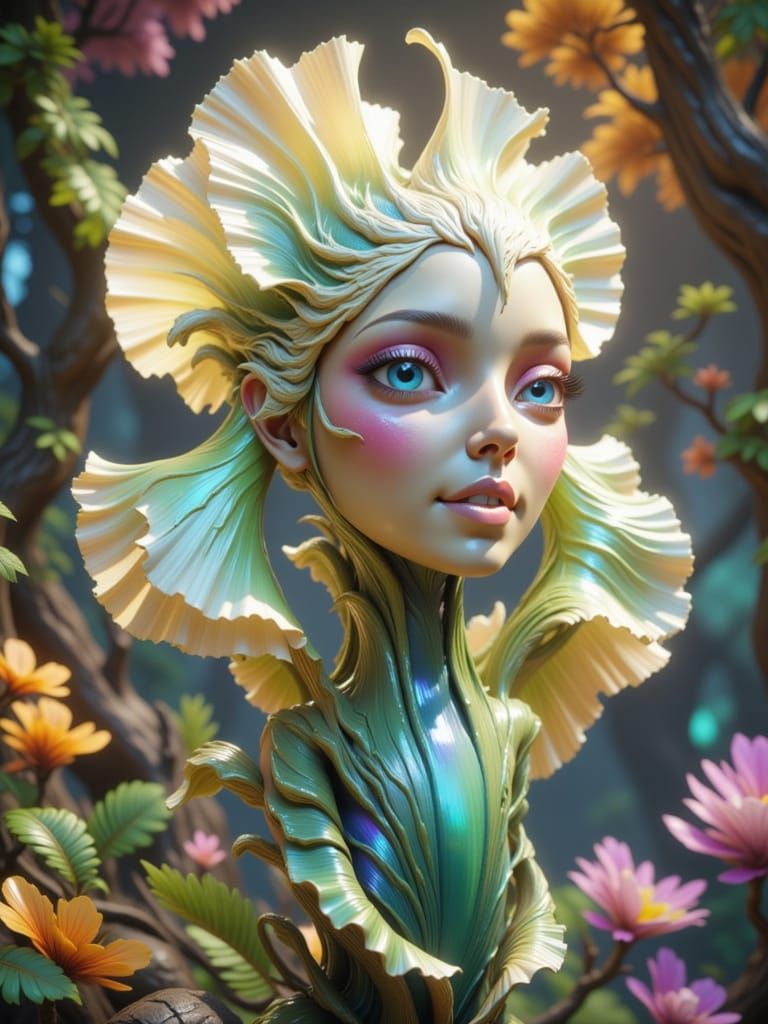 cartoon anthropomorphic iris flower