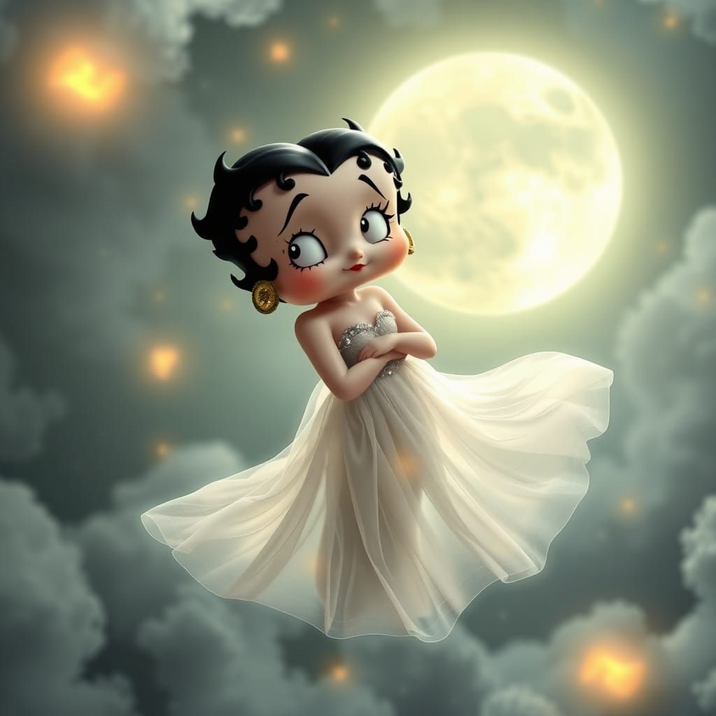 Betty Boop as a Ghost in Ethereal Realm