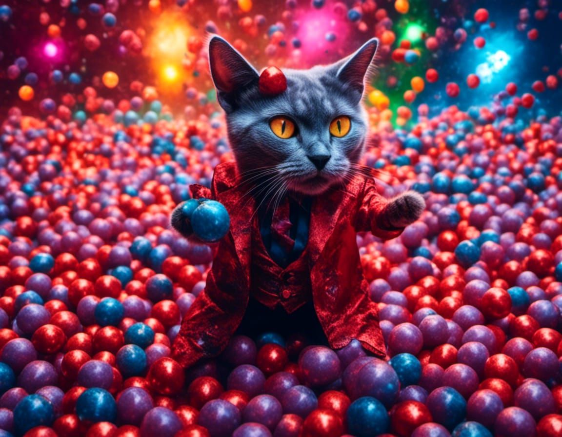 Reginal Percival Fuzzcraft in the Chuck E Cheese Ball Pit